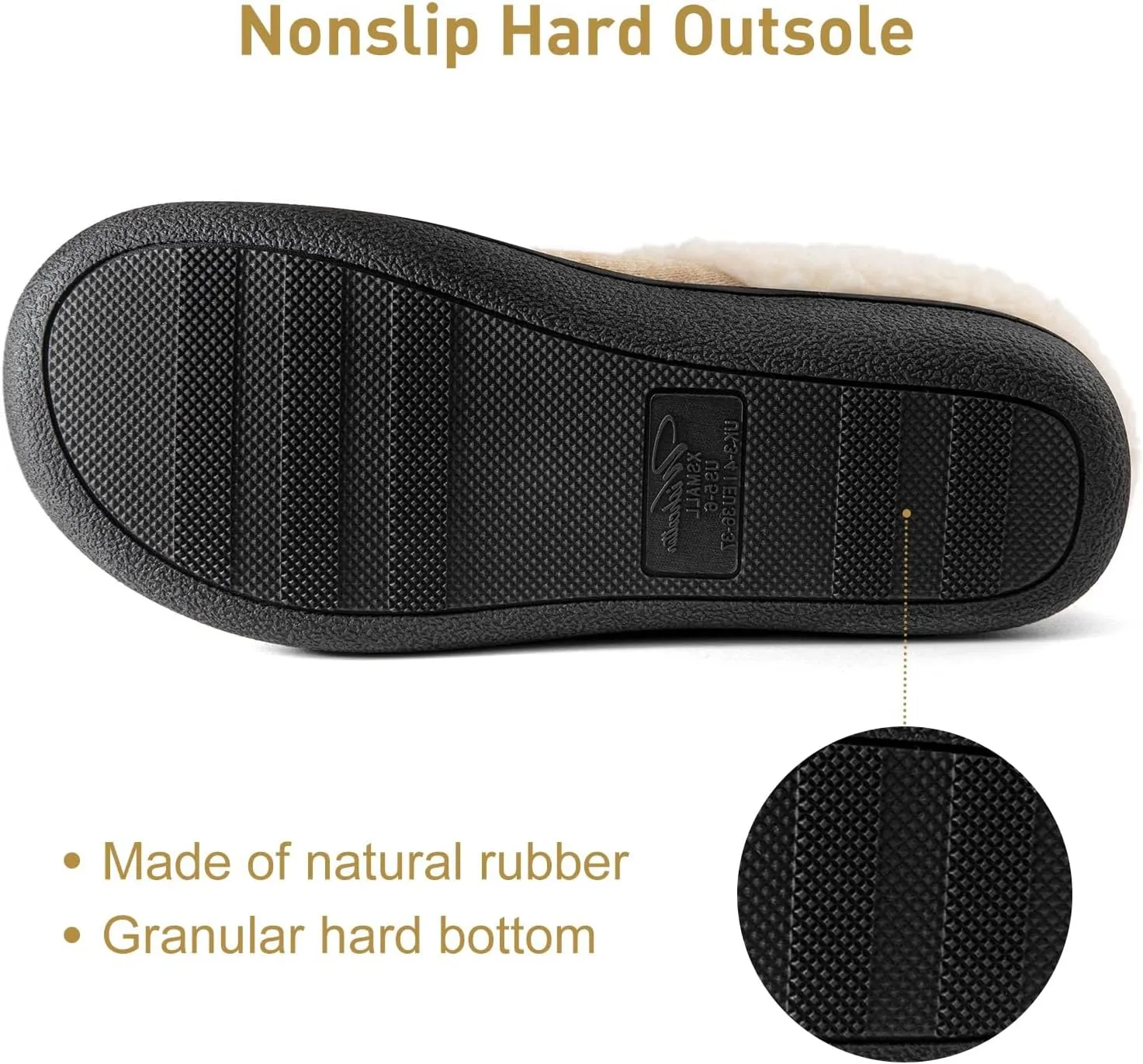 Wishcotton Women's Lamb-rub Sherpa House Slippers Memory Foam Indoor Outdoor