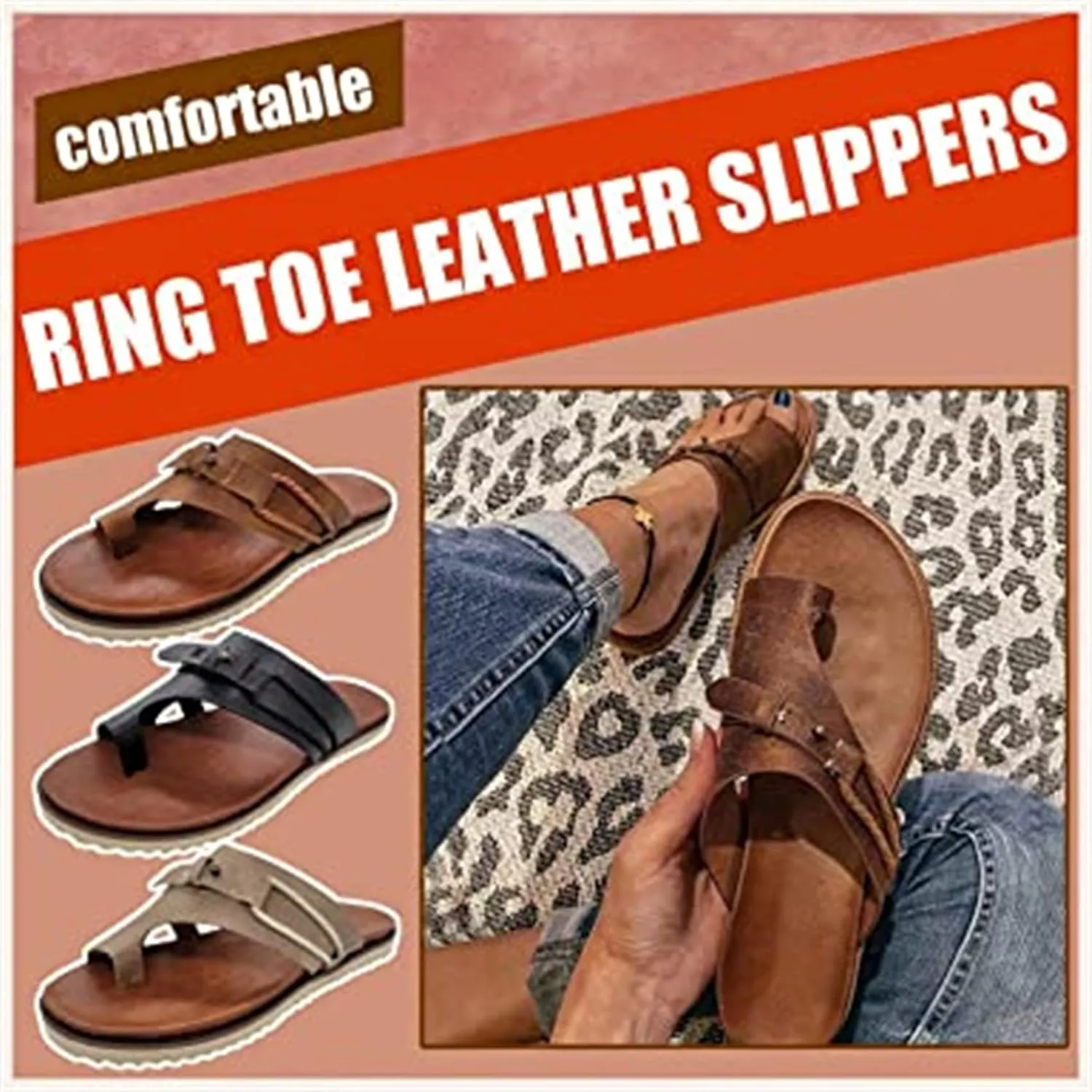 Women Comfy Sandal Big Toe Correction Sandal Orthopedic Bunion Corrector Summer Sandals PU Leather Platform Flat Sole Beach Shoes,Black,EU40/US8