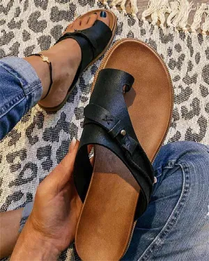 Women Comfy Sandal Big Toe Correction Sandal Orthopedic Bunion Corrector Summer Sandals PU Leather Platform Flat Sole Beach Shoes,Black,EU40/US8