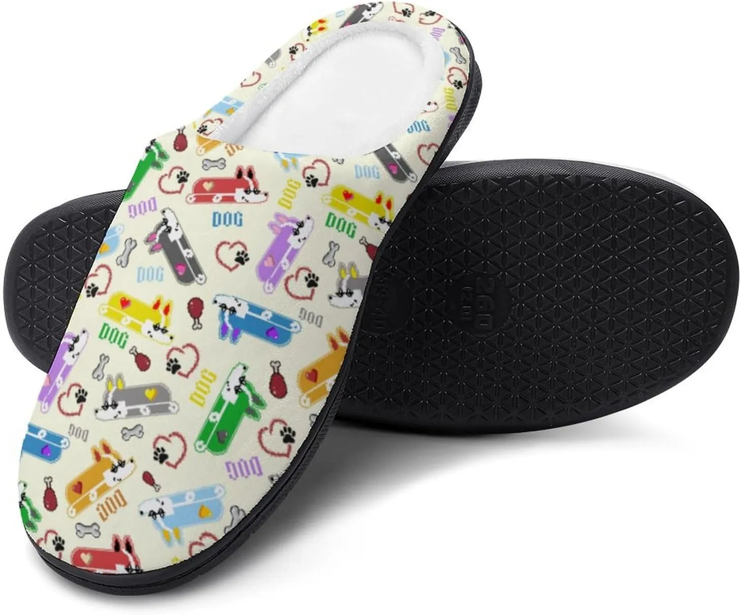 Women House Slippers Ladies Halloween Cotton Slipper Memory Foam Clog Slippers Non-Slip Sole Warm Indoor Outdoor Shoes