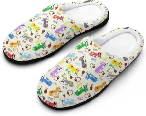 Women House Slippers Ladies Halloween Cotton Slipper Memory Foam Clog Slippers Non-Slip Sole Warm Indoor Outdoor Shoes