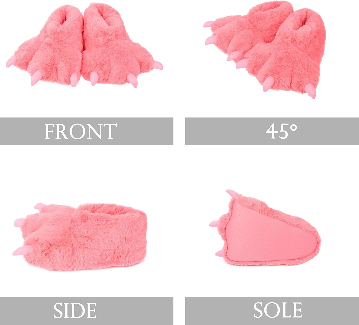 Women Plush Animal Paw Slippers Funny Novelty Bear Claw Slippers Cozy Furry Warm Memory Foam Slippers Gifts for Halloween Christmas