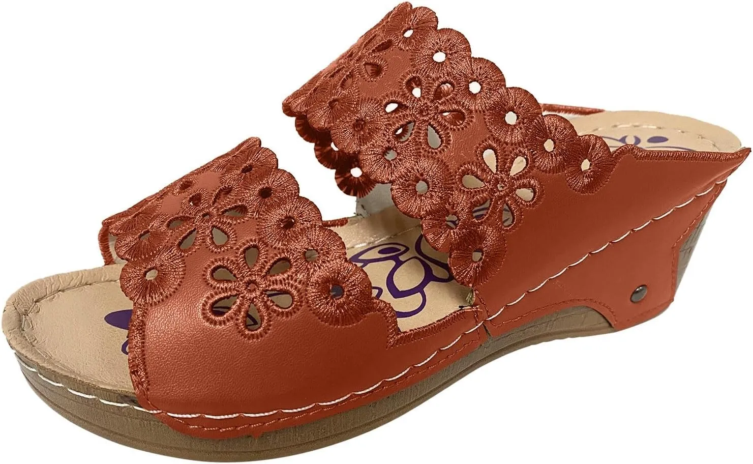 Women Shoes Thick Soled Wedge Sandals Casual Fashion Hollow Embroidery Bohemian Sandals Shoes Womens Leopard 8