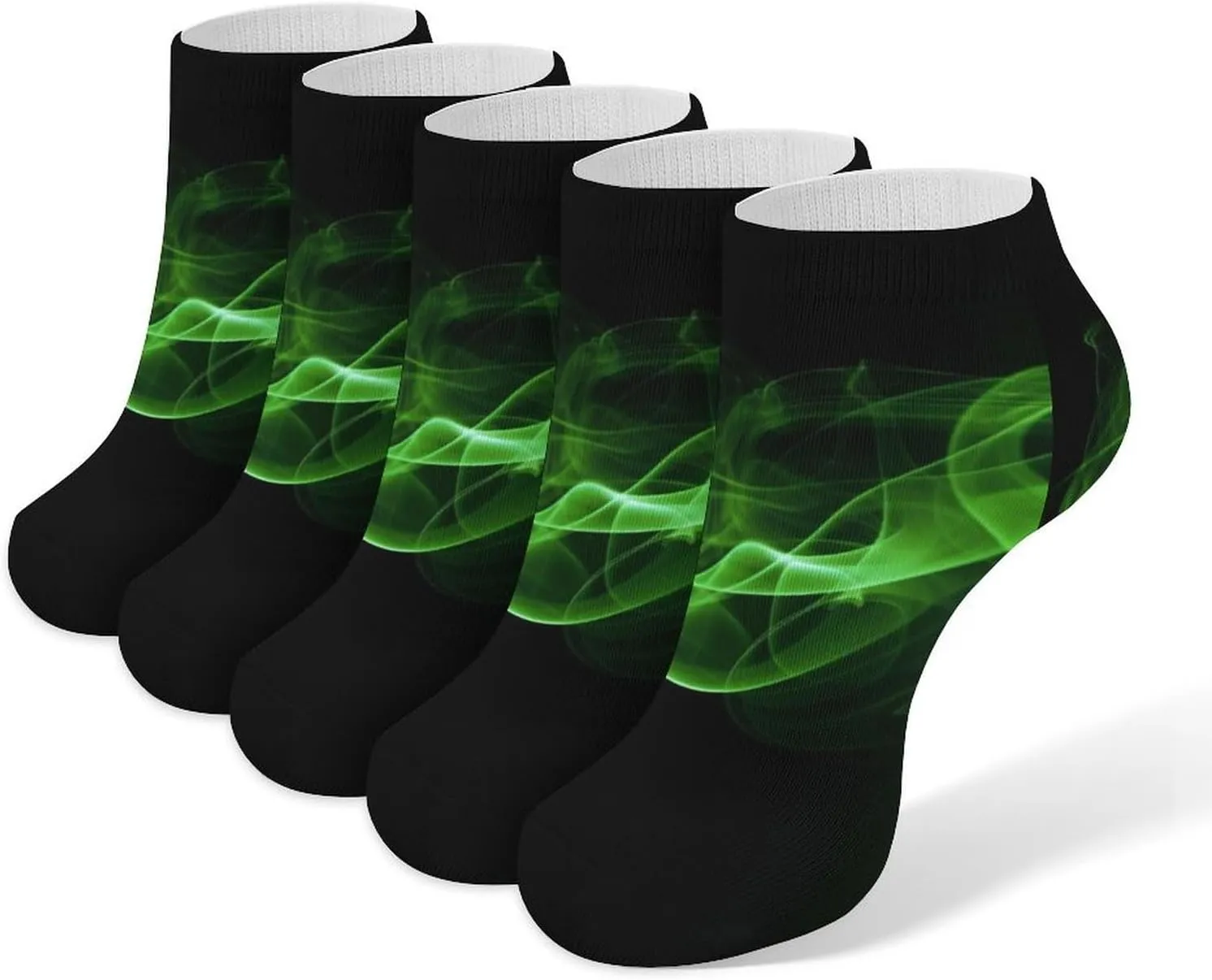 Women Socks Green Smoke Abstract Printed Christmas Socks Ankle Socks Athletic Socks Slipper Socks No Show Socks