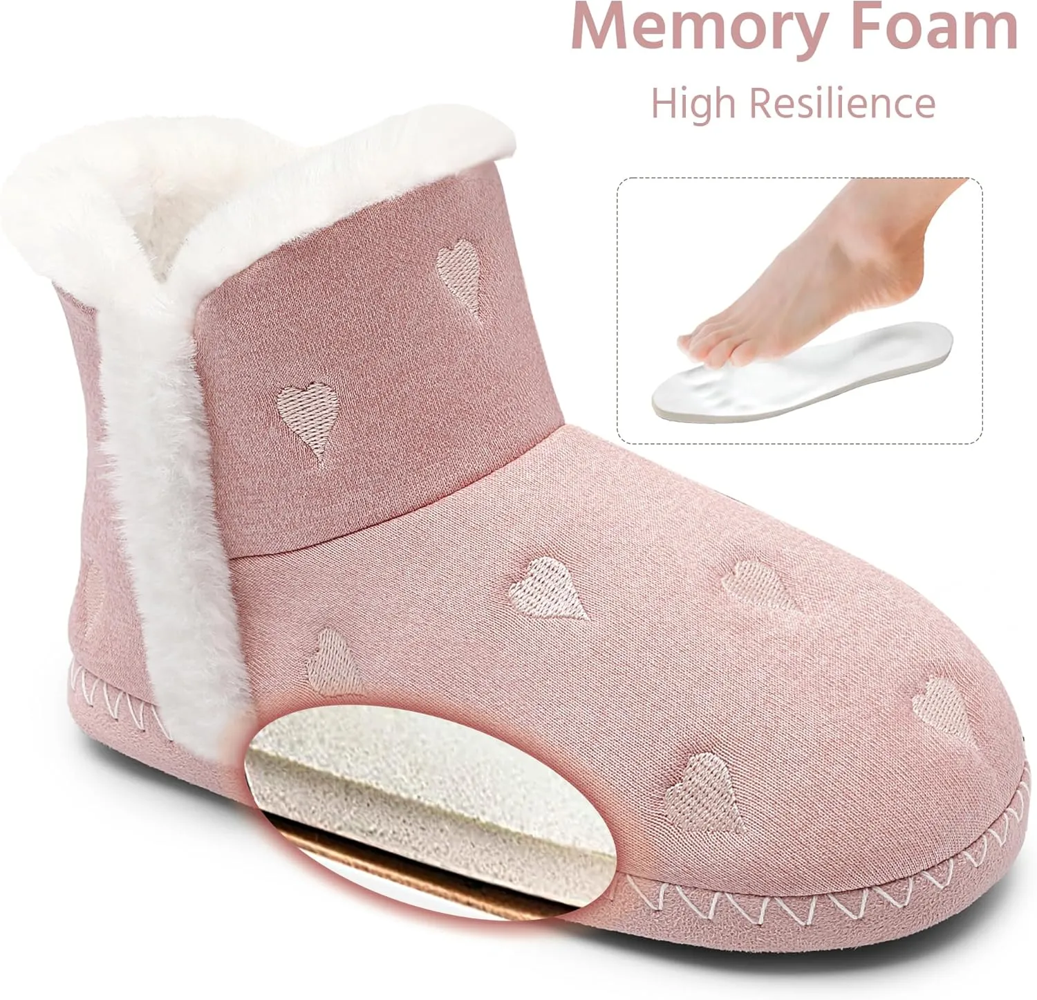 Women Warm Slippers Memory Foam House Shoes