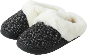 Women's Clog Slipper Warm Wool-like Lined with Anti-Skid Rubber Sole,Gift for Ladies, Indoor shoe