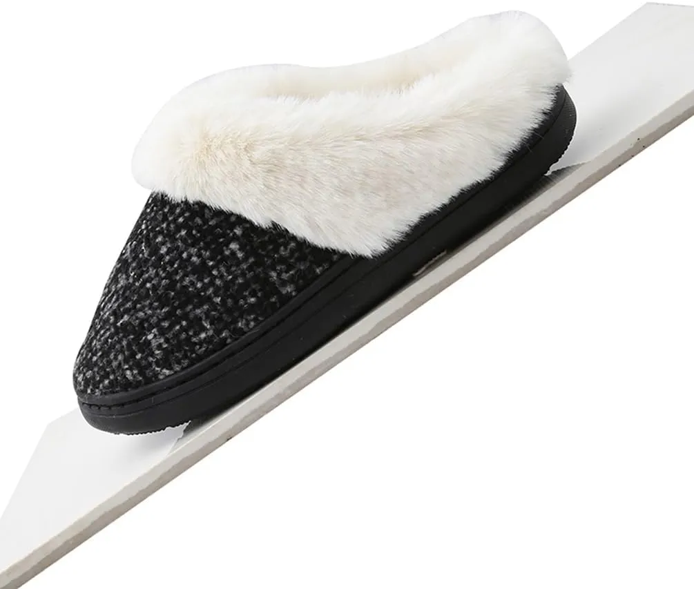 Women's Clog Slipper Warm Wool-like Lined with Anti-Skid Rubber Sole,Gift for Ladies, Indoor shoe
