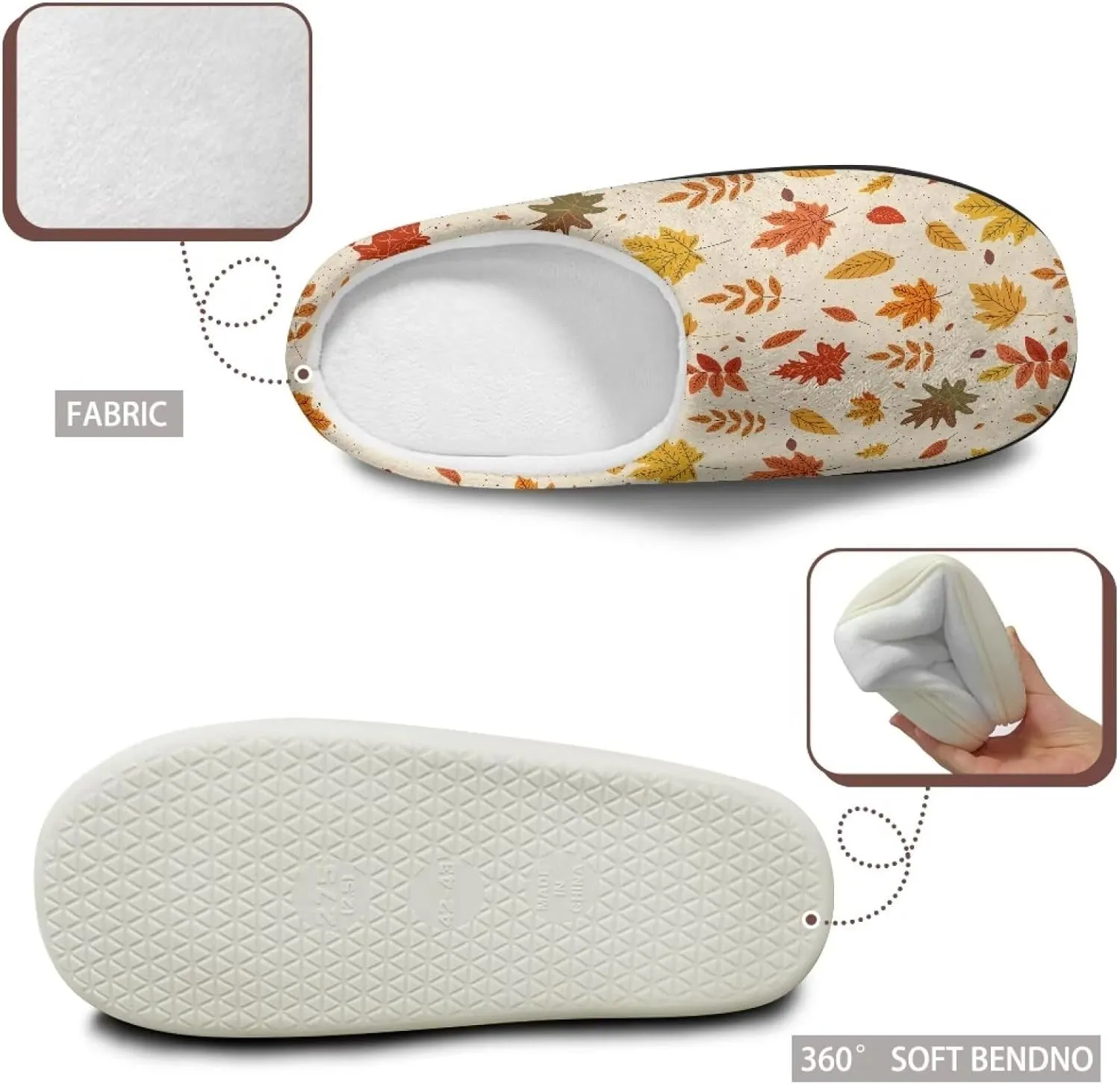 Women's Cotton Slipper Winter Warm Cozy Furry Fuzzy Home Slipper Non-Slip Outdoor Bedroom Slipper for Girls US 3-13
