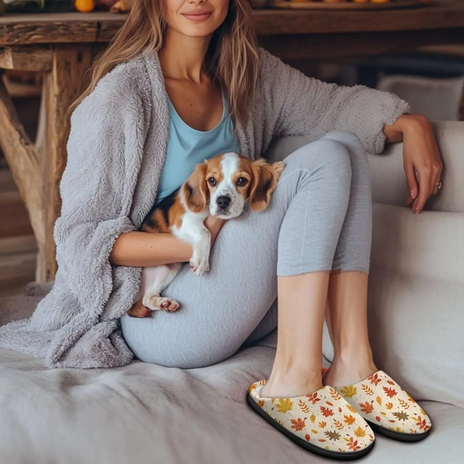 Women's Cotton Slipper Winter Warm Cozy Furry Fuzzy Home Slipper Non-Slip Outdoor Bedroom Slipper for Girls US 3-13