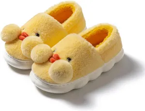 Women's Duck Animal Fuzzy Soft Plush Winter Warm Cotton Slippers