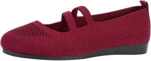 Womens Flat Shoes Knit Ballet Shoes Round Toe Slip on Loafer Casual Business Shoe Comfort Soft Office Flats