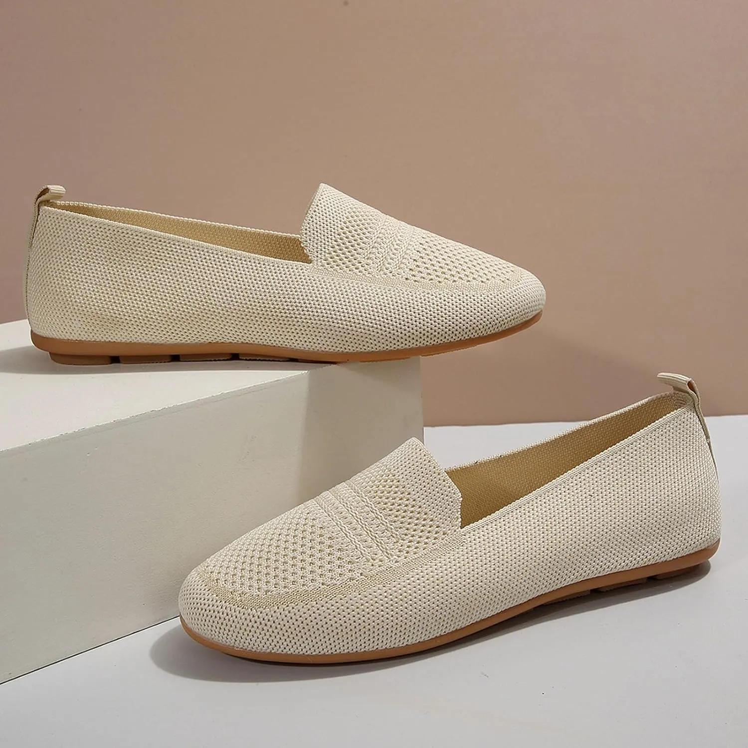 Womens Foldable Knit Penny Loafer Soft Flat Shoes Dressy Slip On Cute Driving Moccasins 2025 New Casual Work Office