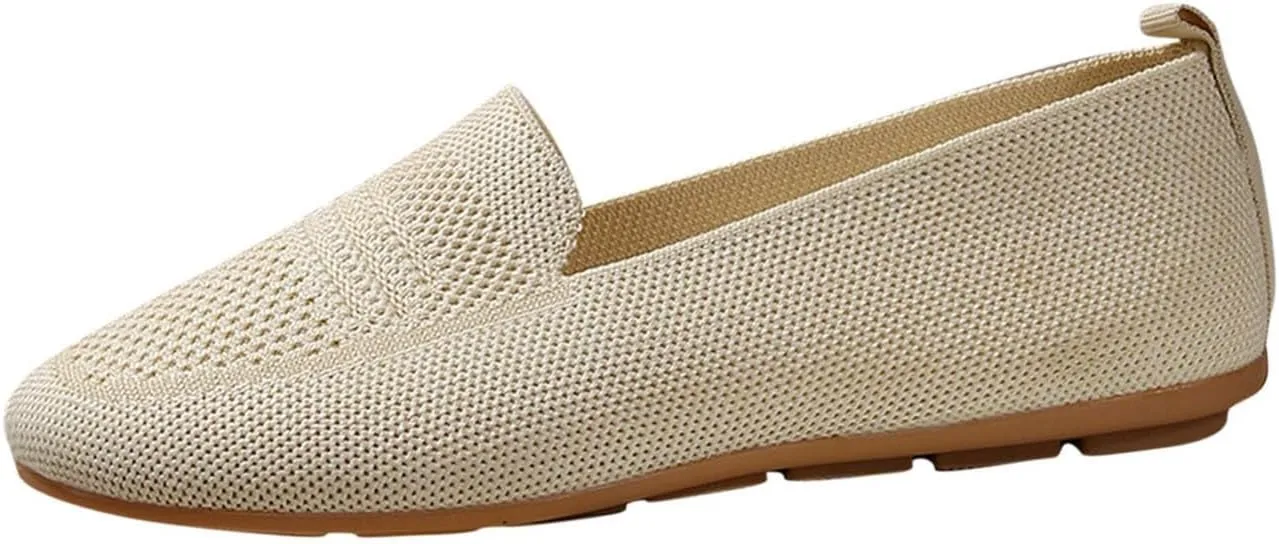 Womens Foldable Knit Penny Loafer Soft Flat Shoes Dressy Slip On Cute Driving Moccasins 2025 New Casual Work Office