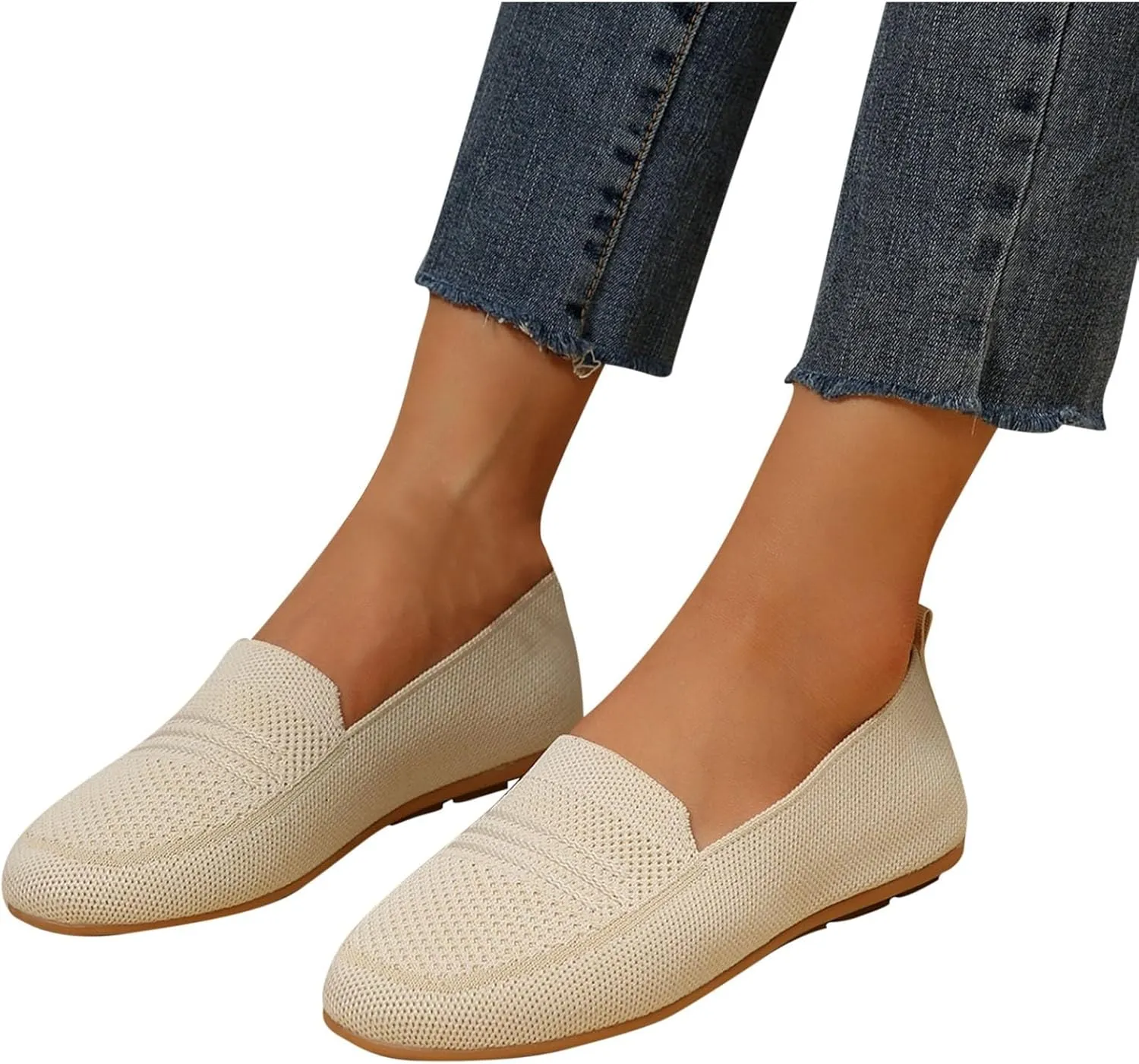 Womens Foldable Knit Penny Loafer Soft Flat Shoes Dressy Slip On Cute Driving Moccasins 2025 New Casual Work Office