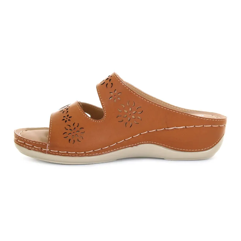 Womens Larissa Wedge Sandal Camel