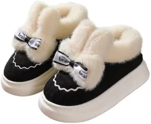 Women‘s Lovely Bowknot Warm Winter Shoes for Indoor Outdoor Bedroom Street Walking