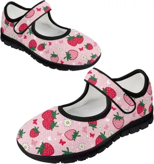 Womens Mary Jane Sneakers Breathable Mesh Casual Shoes Lightweight Non Slip Comfort Flats for Walking Tennis