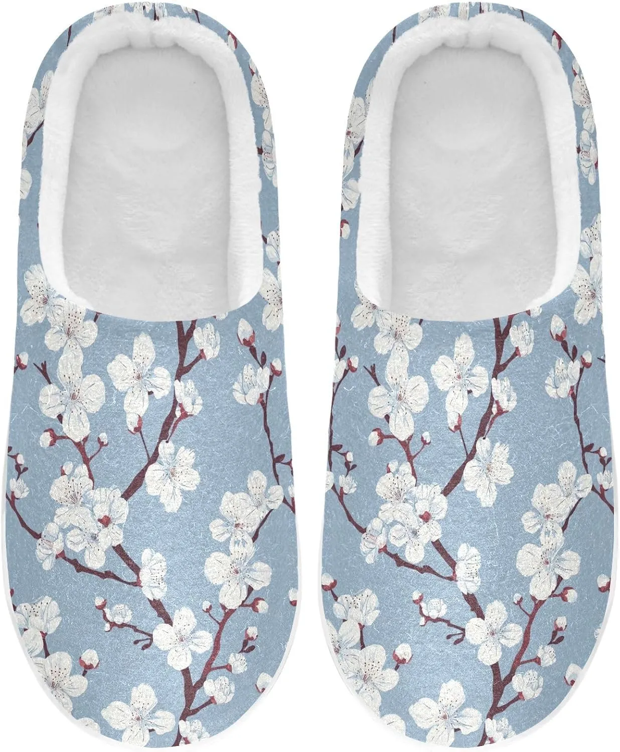 Womens Men's Cherry Blossom Flower Slippers,Memory Foam Slippers for Home,Bedroom Slippers Fluffy Fuzzy Slippers House Shoes for Women Men 21343599