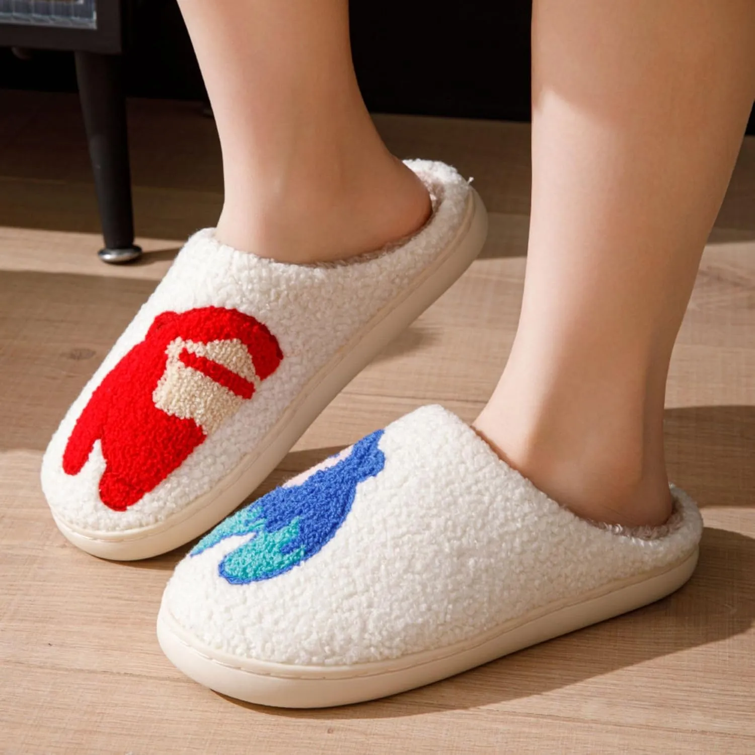 Women's Men's Halloween Slippers - Lantern, Pumpkin, Ghost, Skeleton Designs - Vintage Memory Foam Plush Household One-Step Slippers