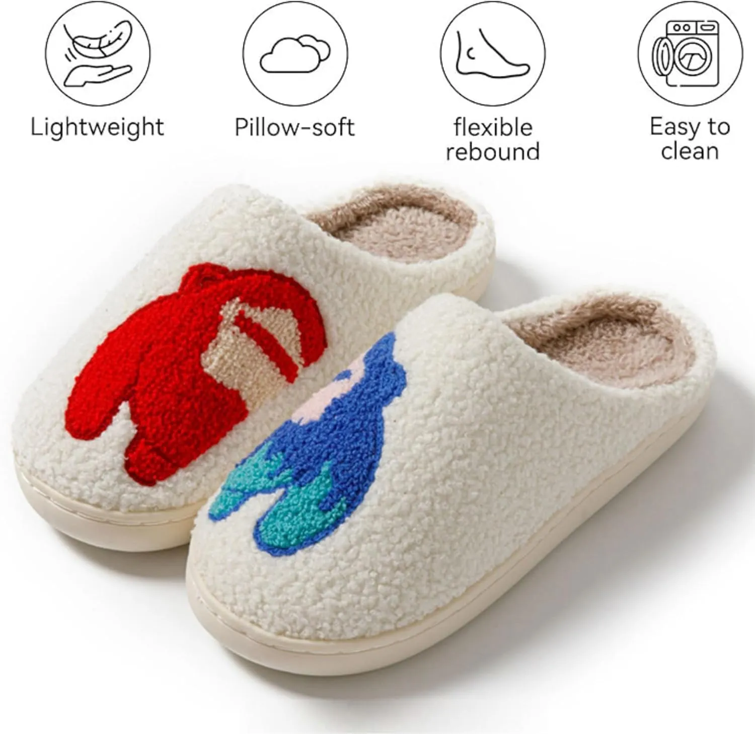 Women's Men's Halloween Slippers - Lantern, Pumpkin, Ghost, Skeleton Designs - Vintage Memory Foam Plush Household One-Step Slippers