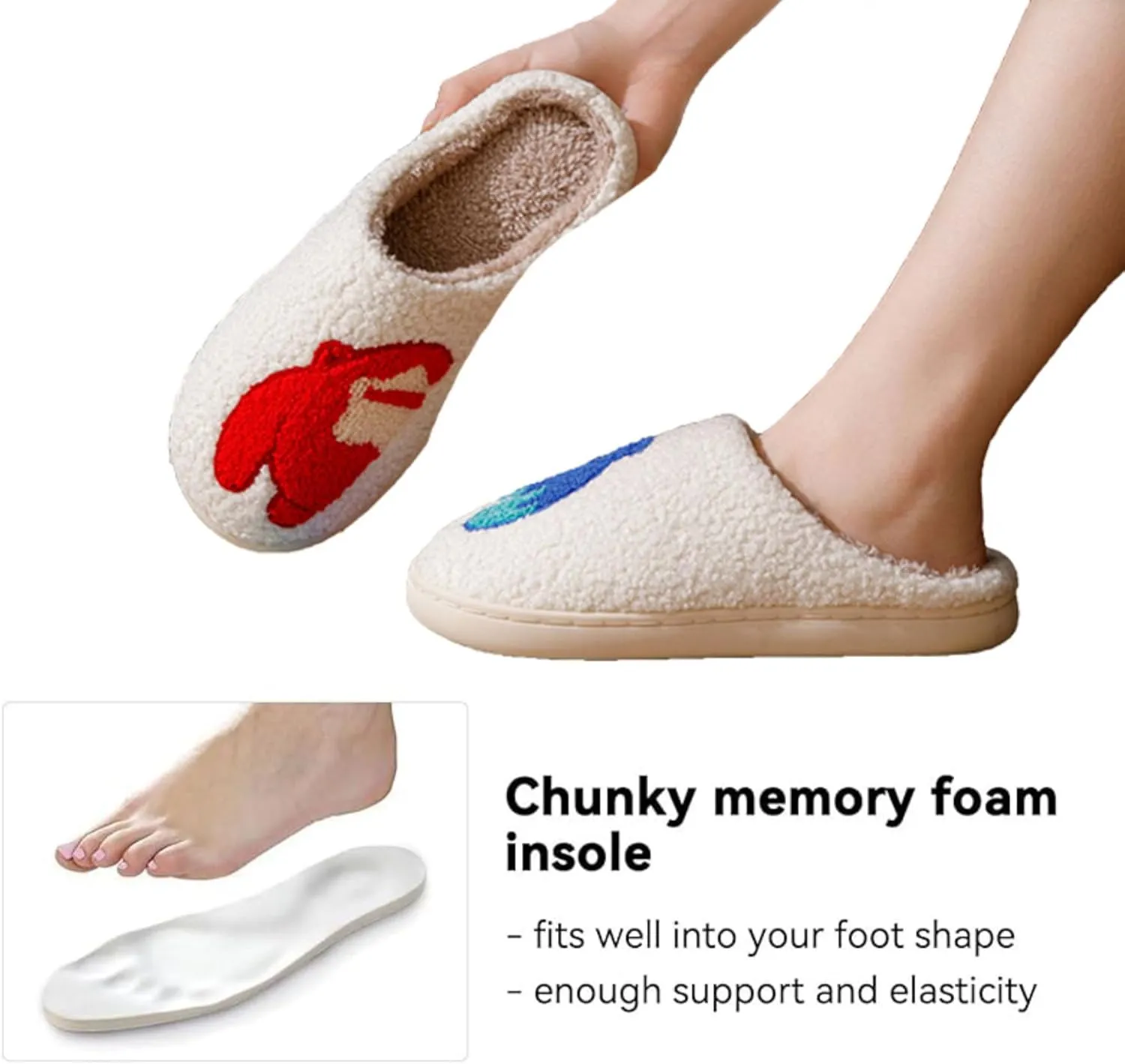 Women's Men's Halloween Slippers - Lantern, Pumpkin, Ghost, Skeleton Designs - Vintage Memory Foam Plush Household One-Step Slippers