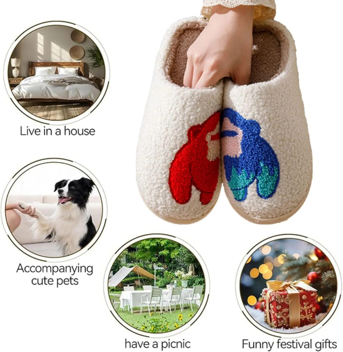 Women's Men's Halloween Slippers - Lantern, Pumpkin, Ghost, Skeleton Designs - Vintage Memory Foam Plush Household One-Step Slippers