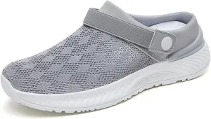 Womens Mesh Flats Sandal Slip on Lightweight Close Toe Arch Support Breathable Wide Width Outdoor Walking Comfortable Casual Solid Quick Drying Slippers