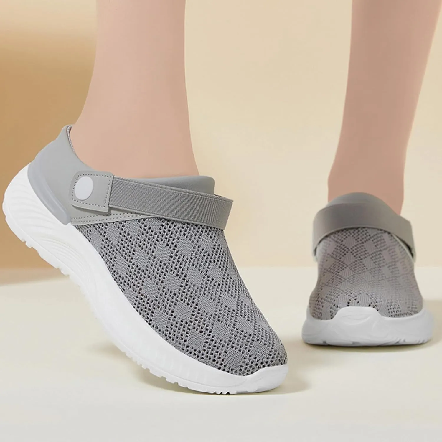 Womens Mesh Flats Sandal Slip on Lightweight Close Toe Arch Support Breathable Wide Width Outdoor Walking Comfortable Casual Solid Quick Drying Slippers