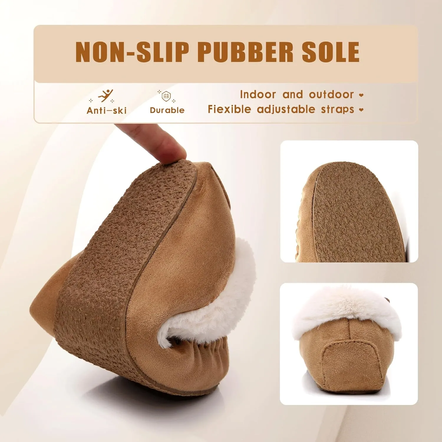 Women's Moccasin Slippers - Slip On House Slipper Warm Faux Fur lined Indoor Outdoor Shoe