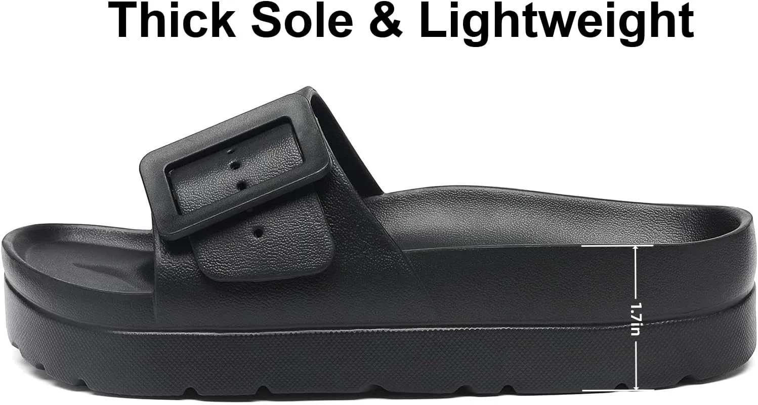 Women's Platform & Wedge Sandals with Arch Support for Woman Slides Comfort Lightweight Outdoor Slippers Ultra Cushion