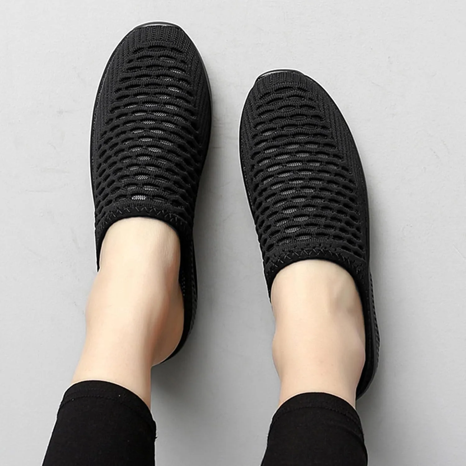 Womens Slip On Clogs and Mules Orthopedic Arch Support Backless Slippers Lightweight Breathable Casual Mesh Sandal Comfortable Round Toe Mules Garden Shoes