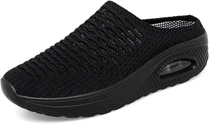 Womens Slip On Clogs and Mules Orthopedic Arch Support Backless Slippers Lightweight Breathable Casual Mesh Sandal Comfortable Round Toe Mules Garden Shoes
