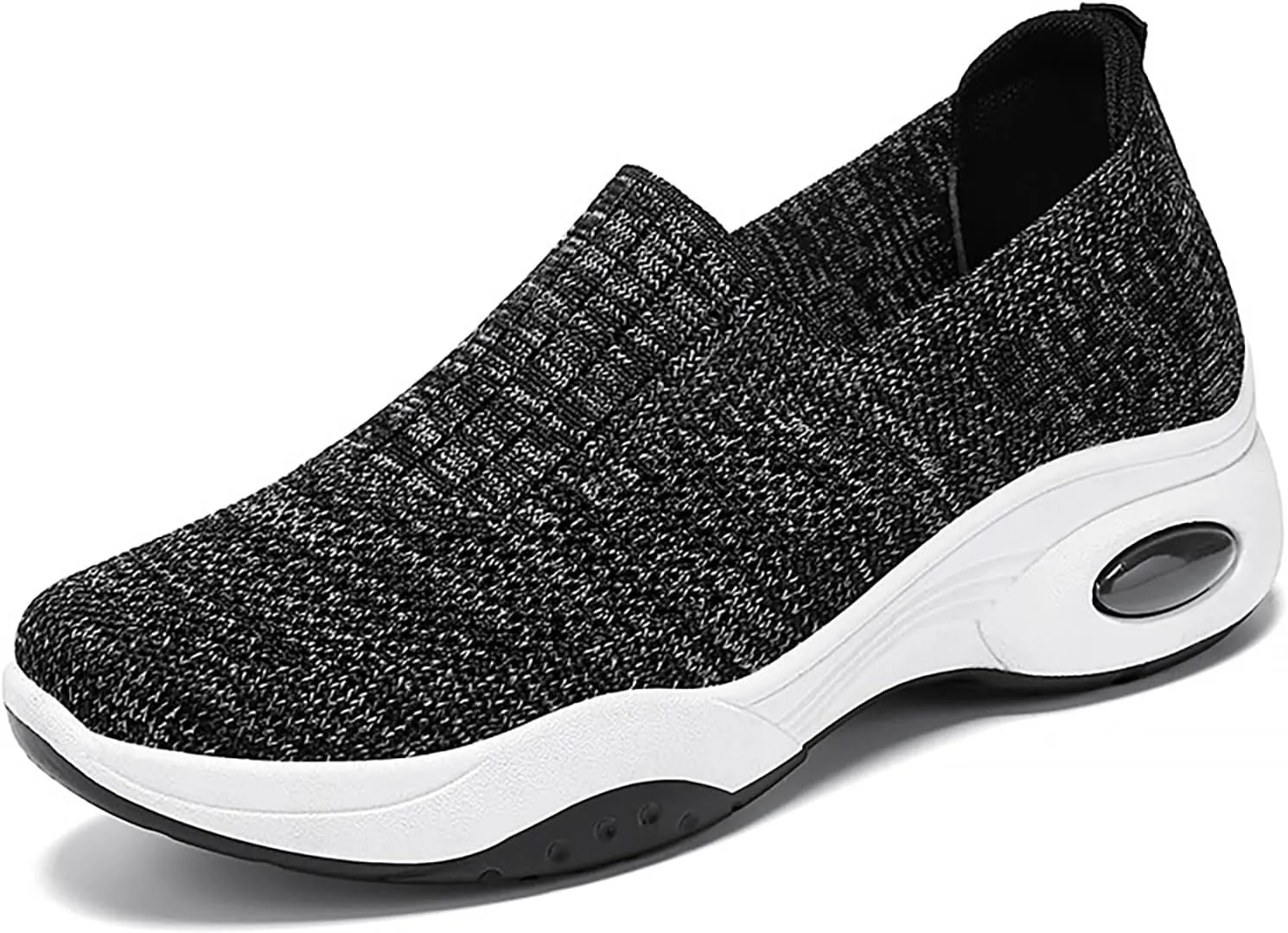 Women's Slip-On Orthopedic Sneakers - Breathable Mesh Knitted Walking Shoes with Wide Width, Arch Support & Non-Slip Sole - Lightweight Low-Top Design for All-Day Comfort