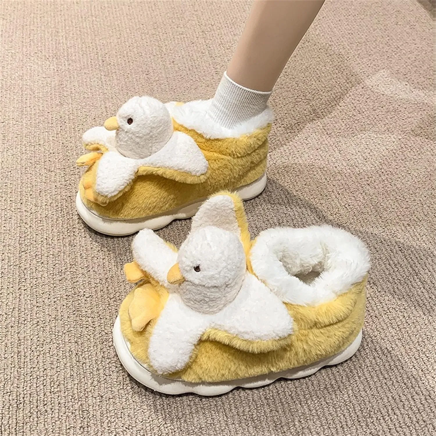 Women's Slippers Duck Slippers Animal Slippers Cute Slippers Plush Winter Home Cotton Slippers