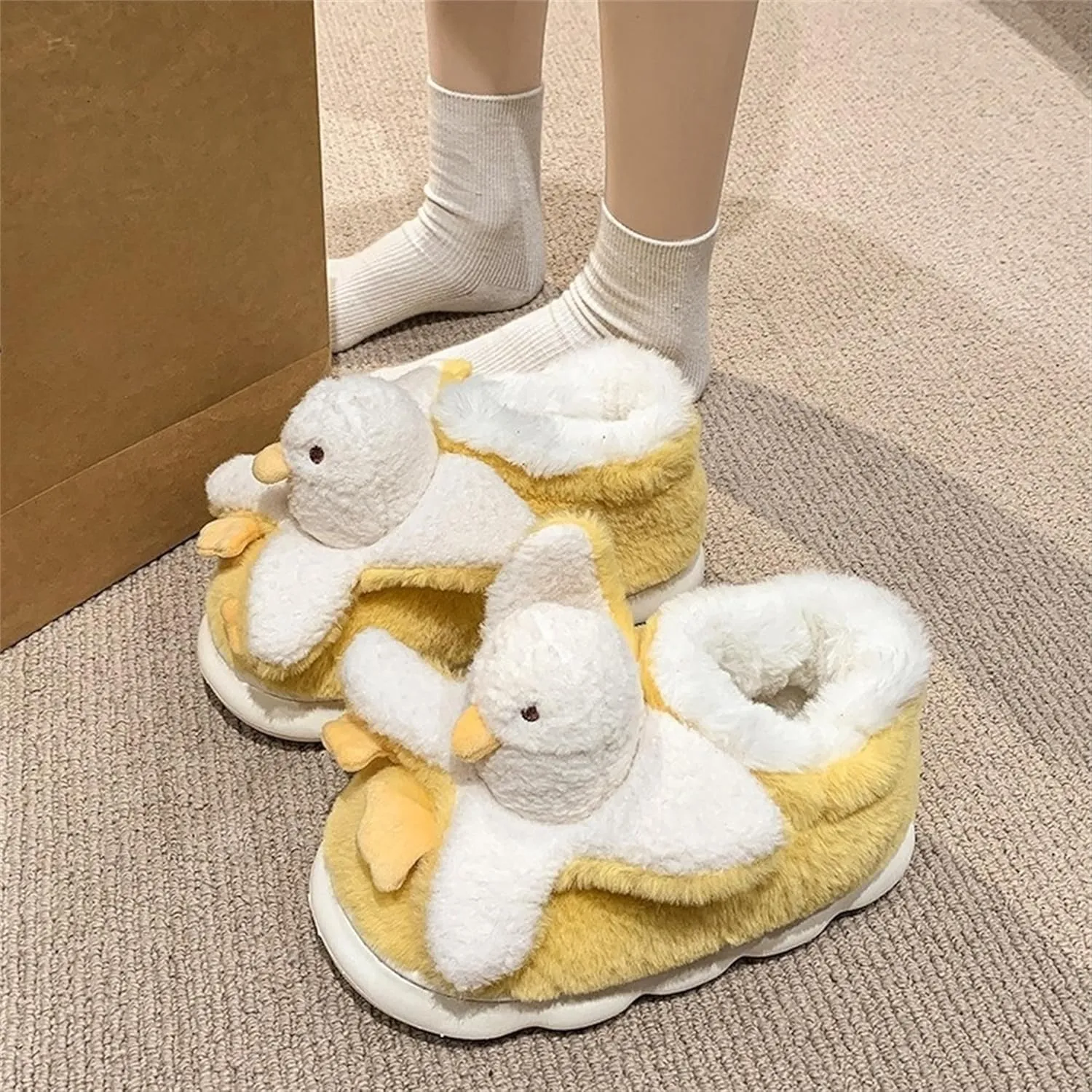 Women's Slippers Duck Slippers Animal Slippers Cute Slippers Plush Winter Home Cotton Slippers