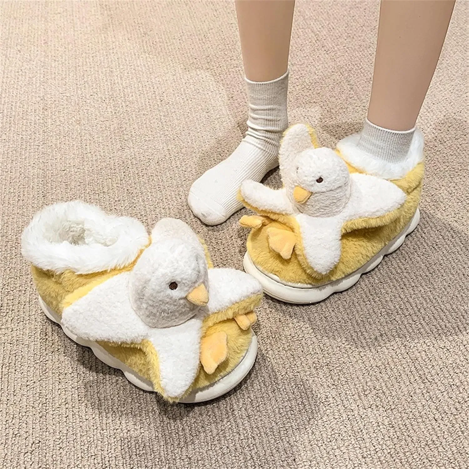 Women's Slippers Duck Slippers Animal Slippers Cute Slippers Plush Winter Home Cotton Slippers