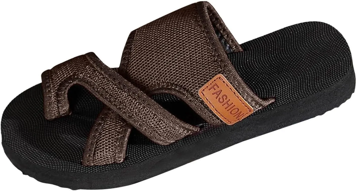 Womens Summer Sandals Slip On Platform Sandal Non-Slip Beach Slippers Comfortable Breathable Vacation Flip Flops Extra Wide Mesh Slides Sandals Solid Color Casual Walking Shoes
