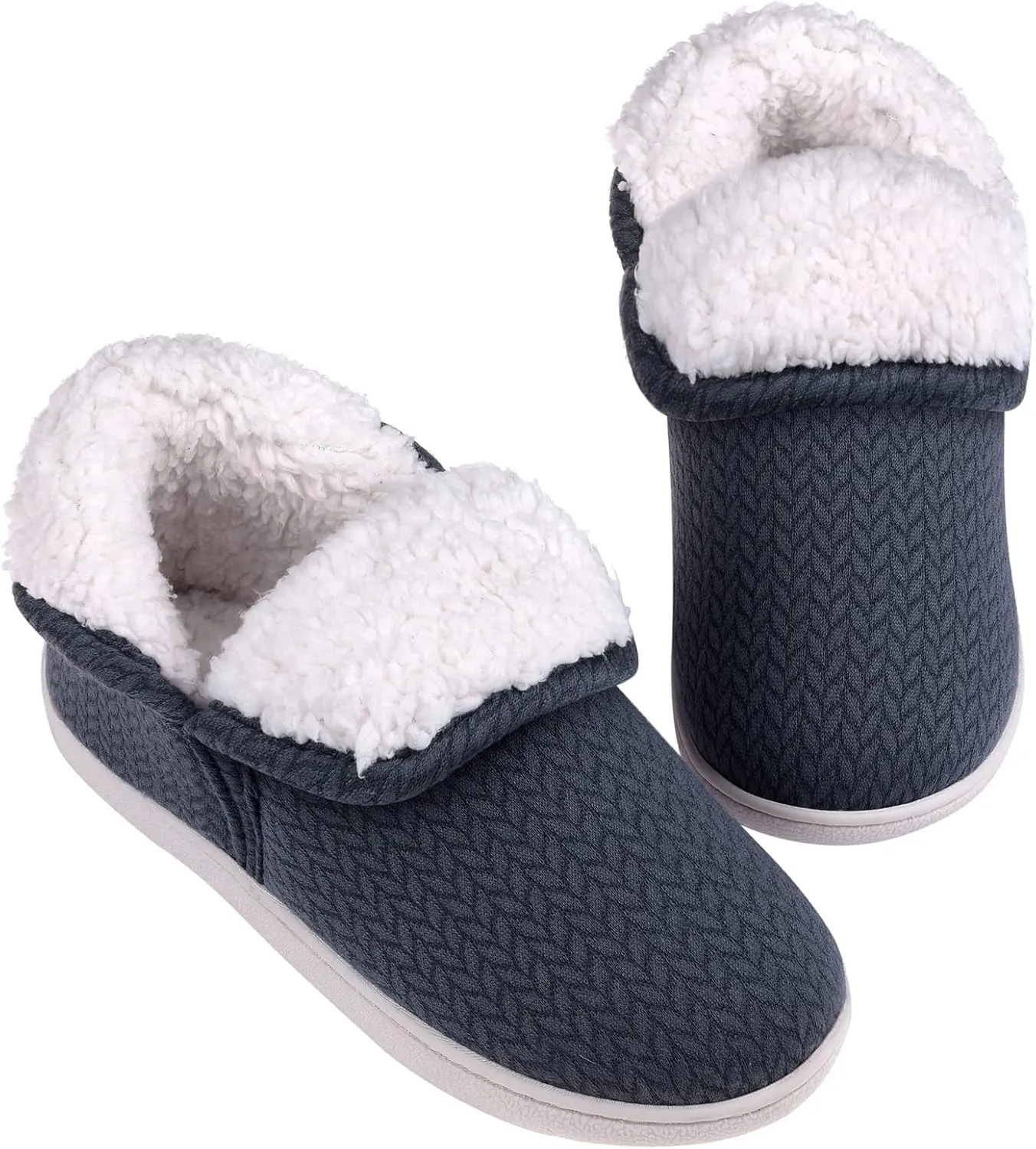 Womens Warm Bootie Slippers Comfy Memory Foam Plush Fleece Winter Indoor House Shoes