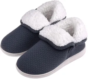 Womens Warm Bootie Slippers Comfy Memory Foam Plush Fleece Winter Indoor House Shoes
