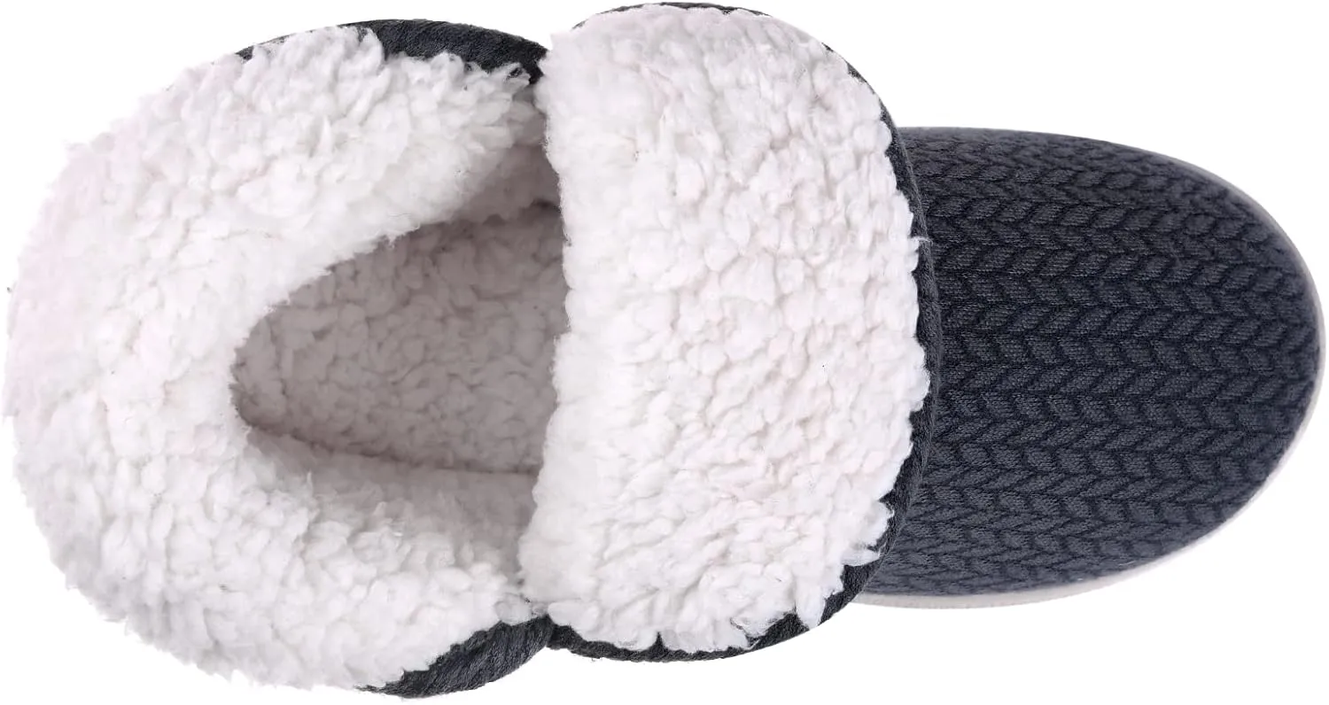 Womens Warm Bootie Slippers Comfy Memory Foam Plush Fleece Winter Indoor House Shoes