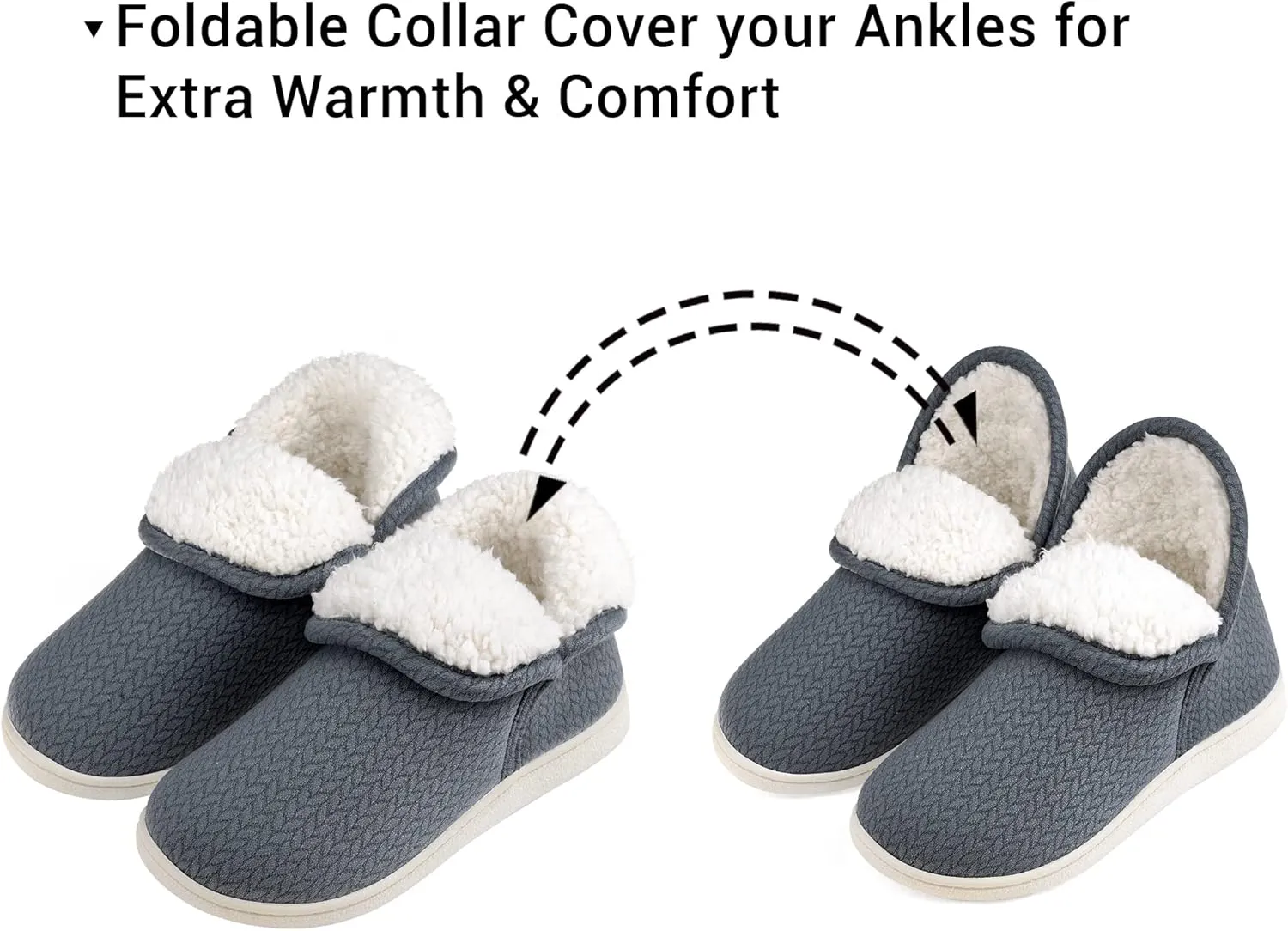Womens Warm Bootie Slippers Comfy Memory Foam Plush Fleece Winter Indoor House Shoes