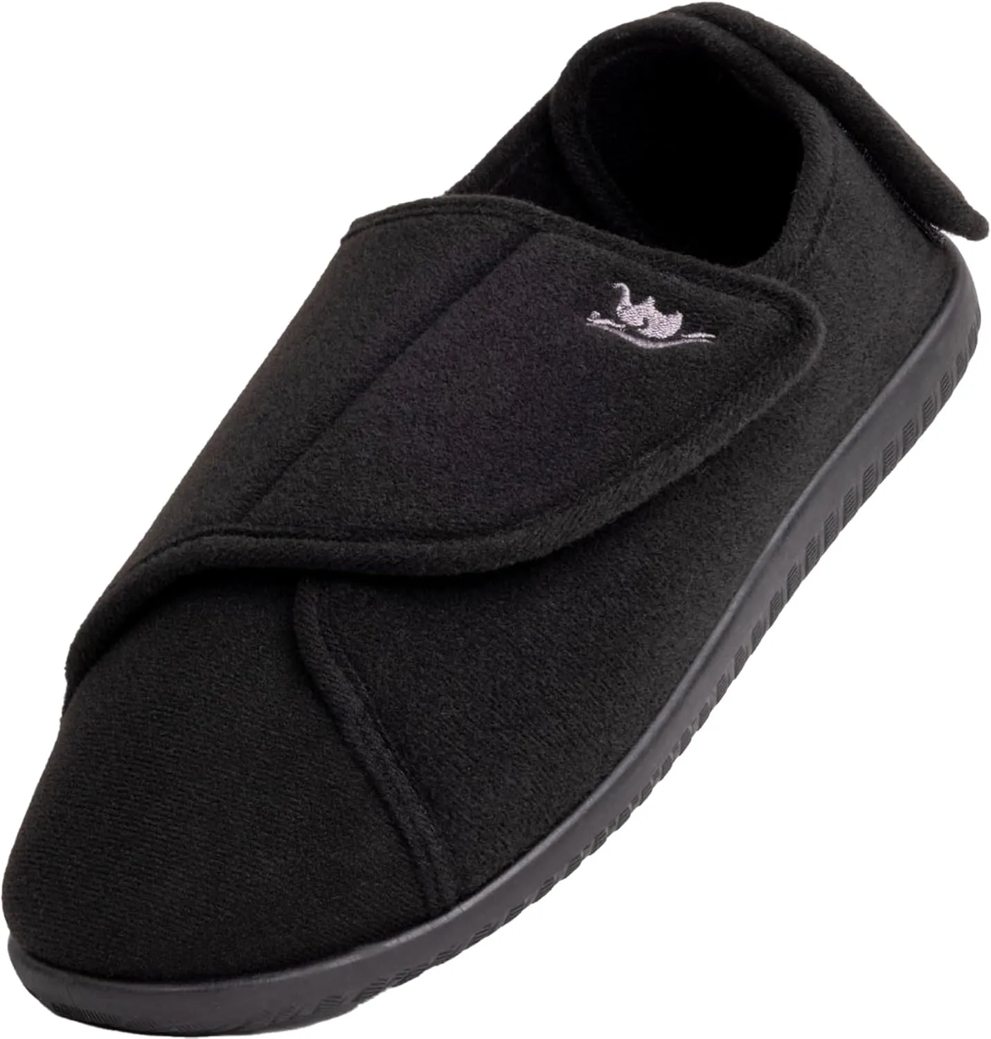 Women's Wide, Extra Wide 80-D Memory Foam Diabetic Slipper with Adjustable Closure Anti Slip Sole, Warm Plush Fleece Arthritis Edema Swollen Diabetic House Shoes
