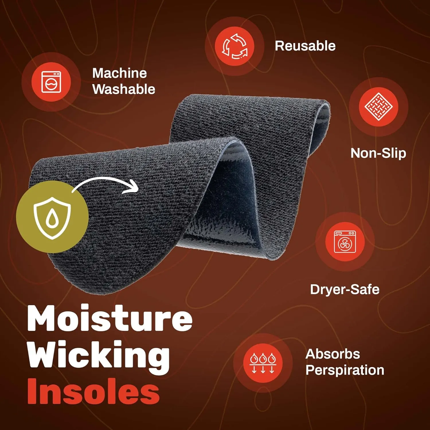 Wool Flat Shoe Insert for Sandals & Sockless Shoes, Comfortable Shoe Insoles with Sweat-Absorbent Natural Fiber & Non-Slip Silicone Grip, Wide-Cut Foot Soles for Men & Women, Black, Size 41 - SoxsolS