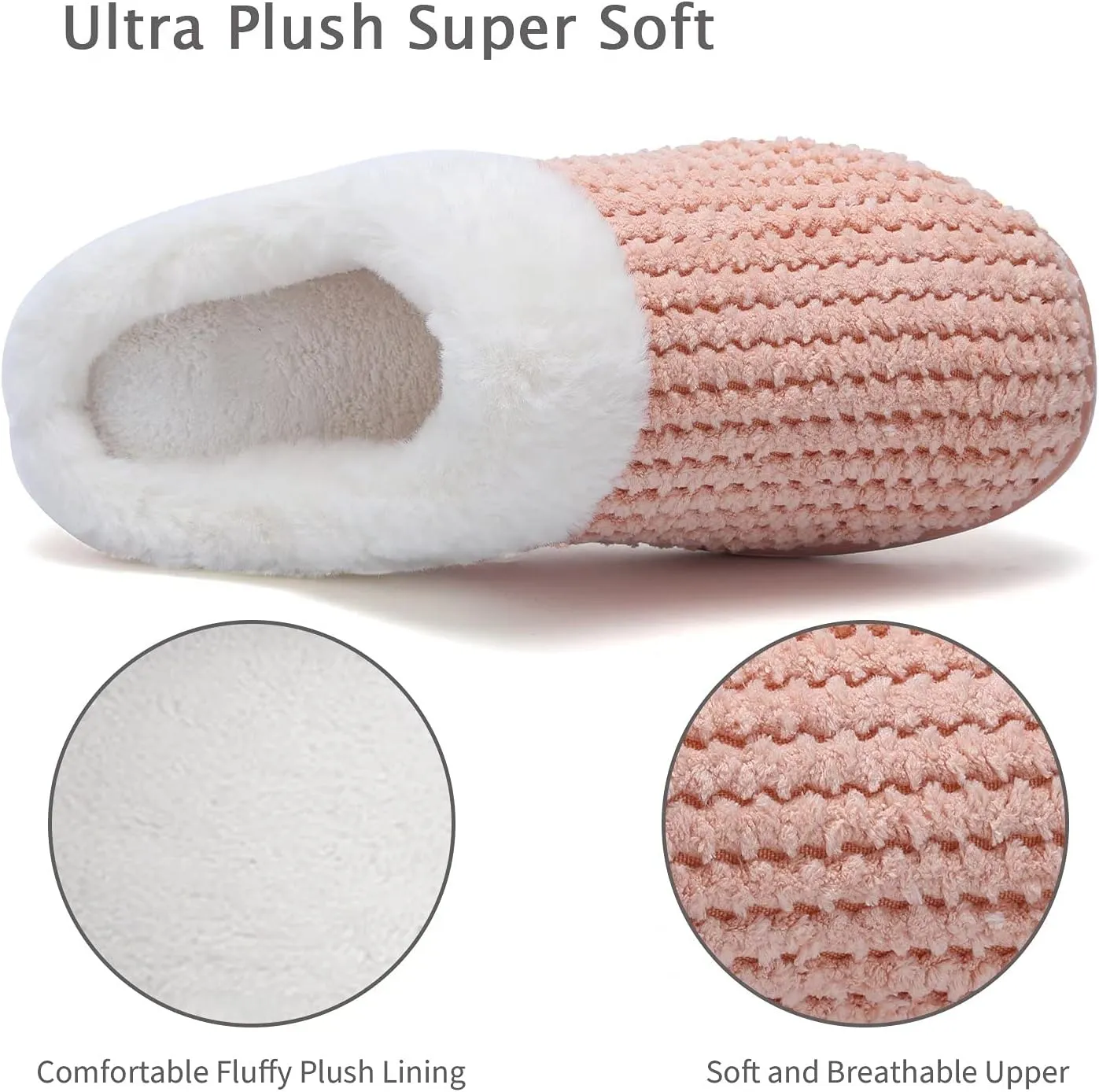 YALOX Slippers for Womens Warm Memory Foam Anti-Slip House Shoes Comfortable Cotton Slippers Home Bedroom Shoes Indoor & Outdoor