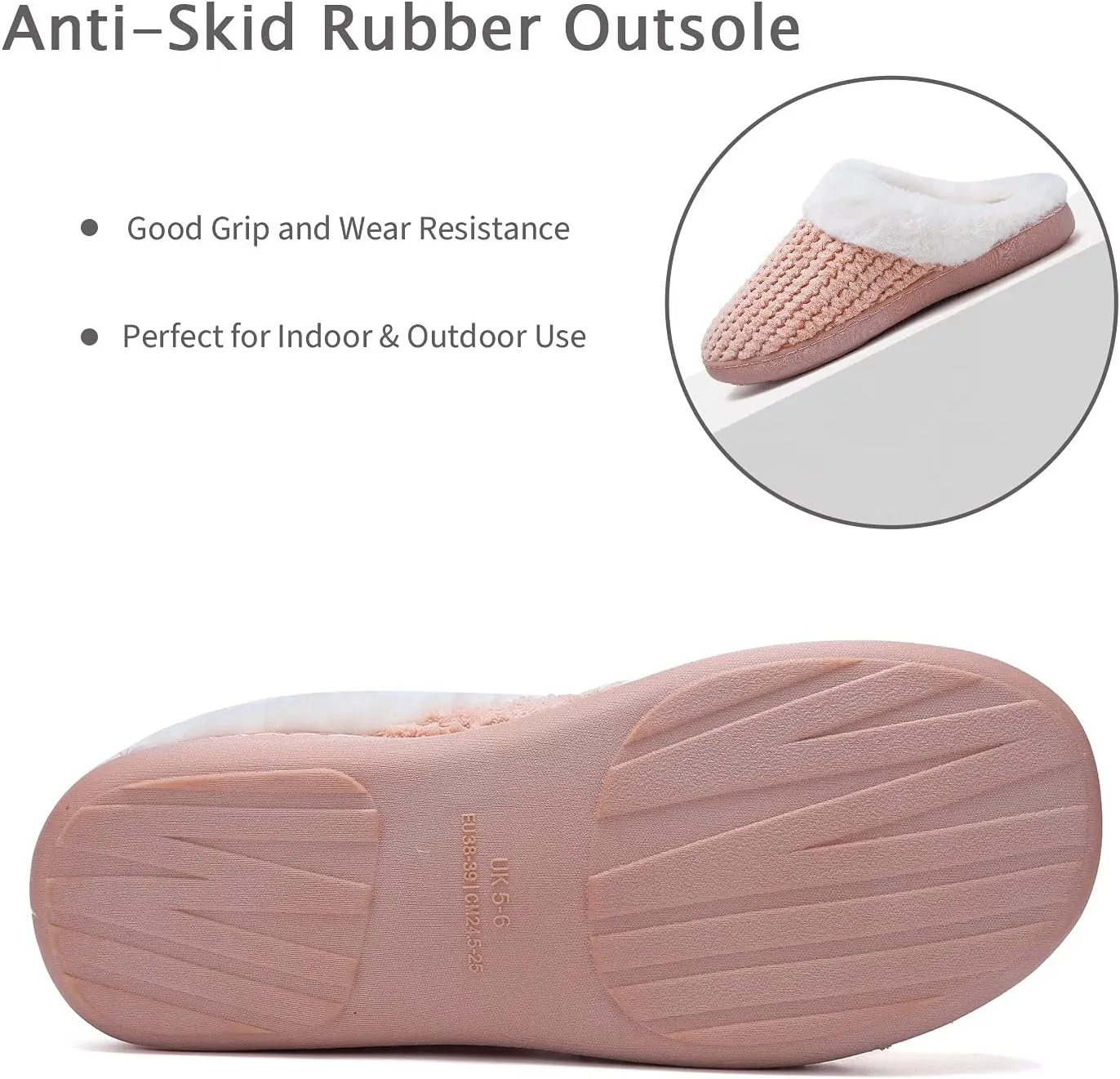 YALOX Slippers for Womens Warm Memory Foam Anti-Slip House Shoes Comfortable Cotton Slippers Home Bedroom Shoes Indoor & Outdoor