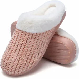 YALOX Slippers for Womens Warm Memory Foam Anti-Slip House Shoes Comfortable Cotton Slippers Home Bedroom Shoes Indoor & Outdoor