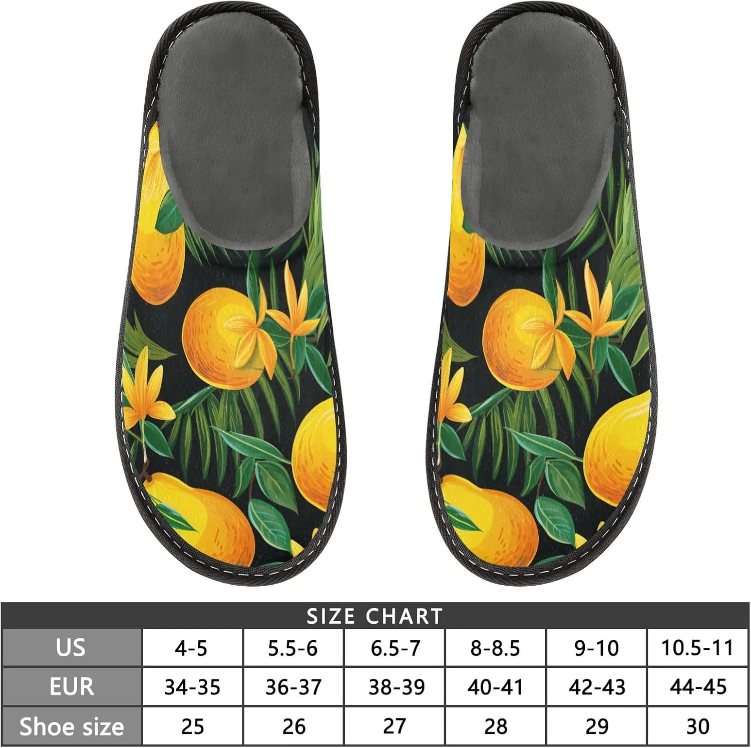 Yellow Mangos House Slippers, Non Slip Slippers for Women Men Warm Slippers House Shoes Indoor Outdoor Slippers