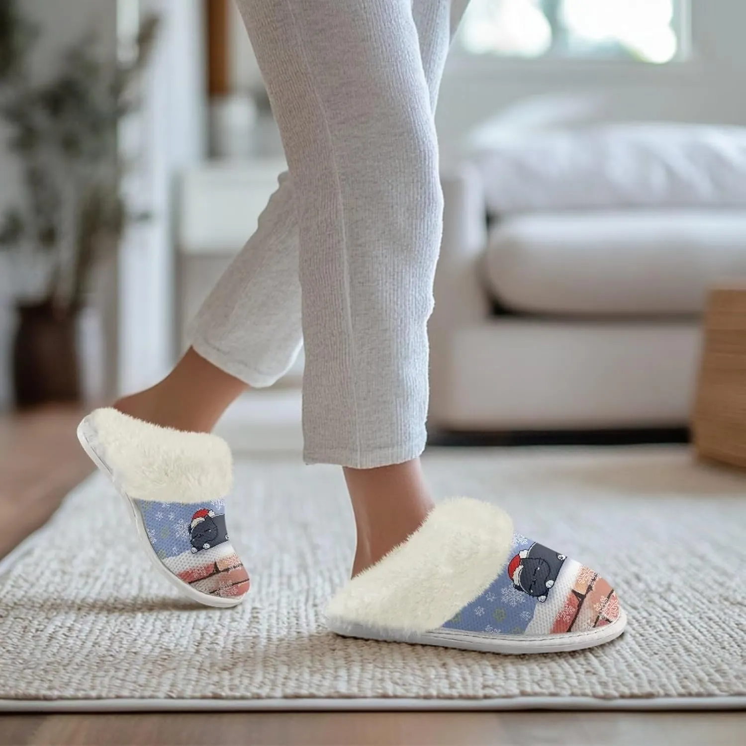 YEXIATODO Plush House Shoes Women Slippers Indoor Slipper for Winter Fuzzy Slippers for Men Unisex