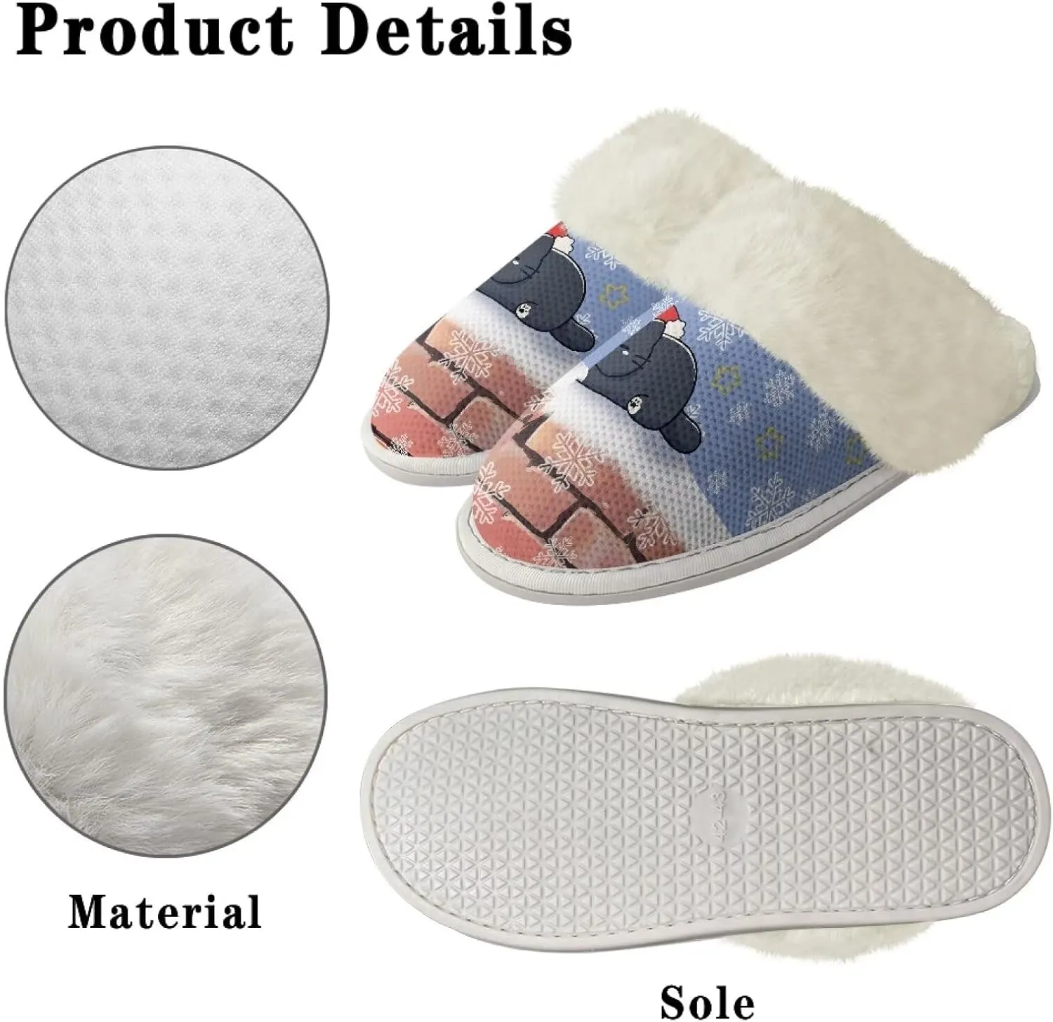 YEXIATODO Plush House Shoes Women Slippers Indoor Slipper for Winter Fuzzy Slippers for Men Unisex