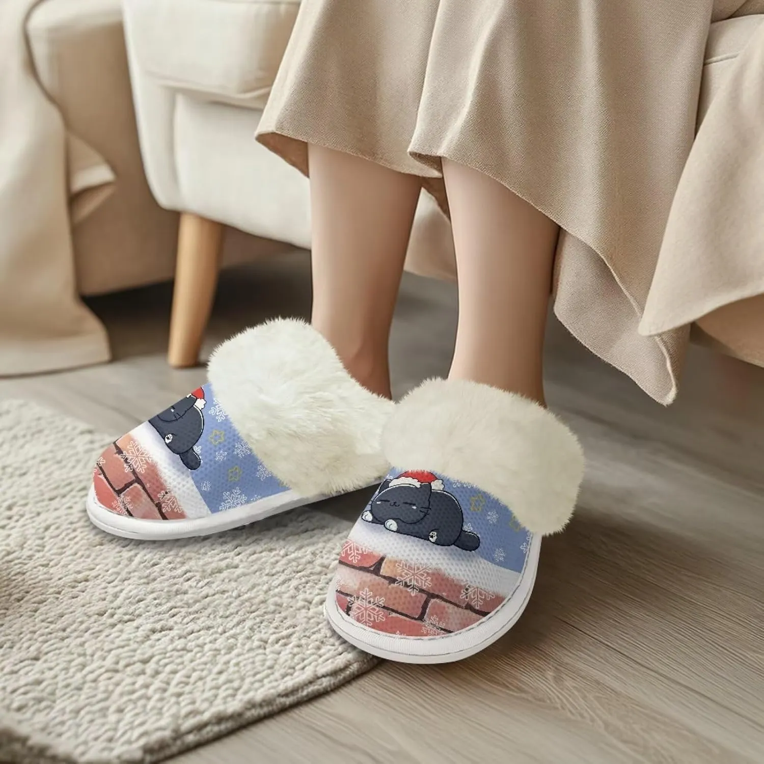 YEXIATODO Plush House Shoes Women Slippers Indoor Slipper for Winter Fuzzy Slippers for Men Unisex